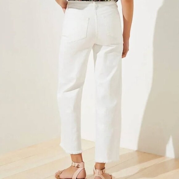 LOFT High Waist Wide Leg Crop Jeans Button Fly size 16 - Picture 4 of 5